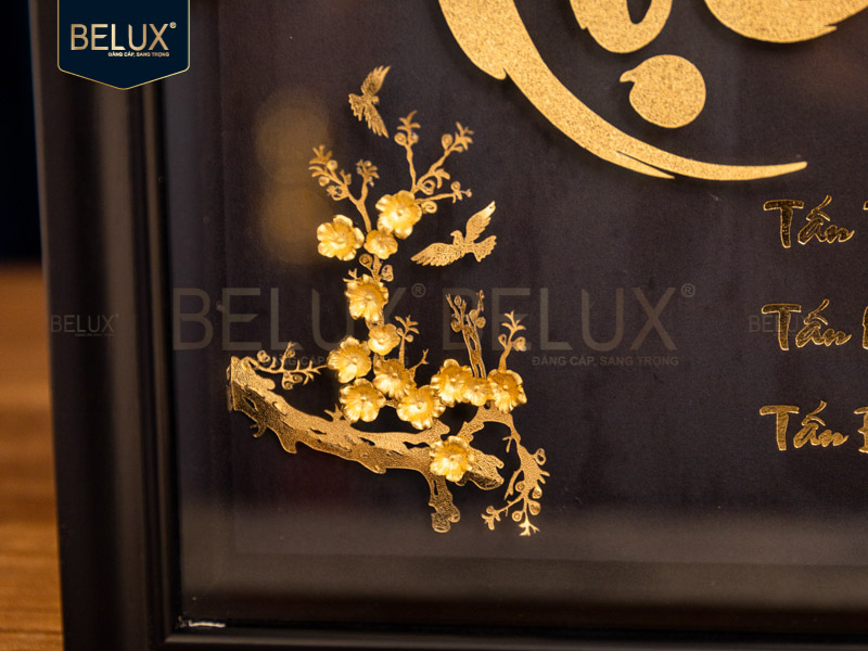 Tranh Chữ Lộc Dát Vàng 24k 25x20cm